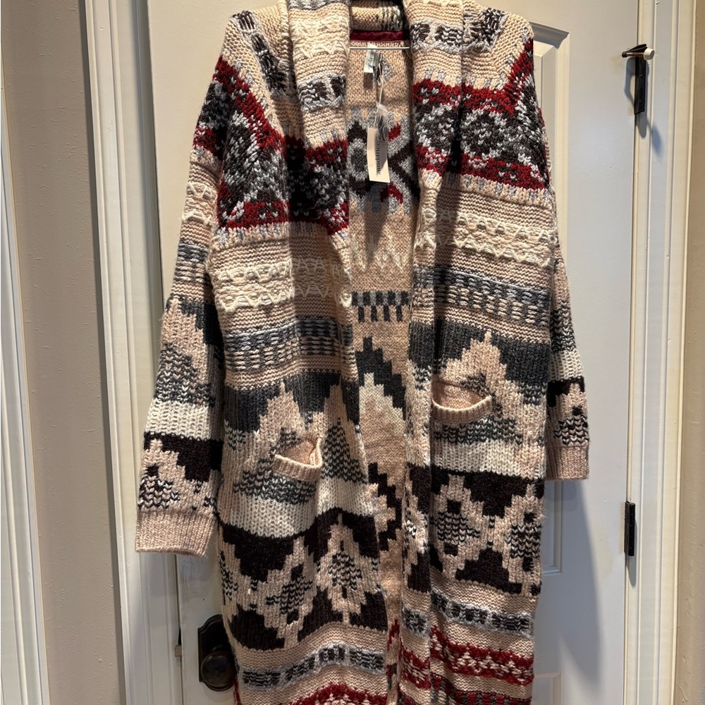 Sundance Multicolor Patterned Sweater Coat - Picture 2 of 9